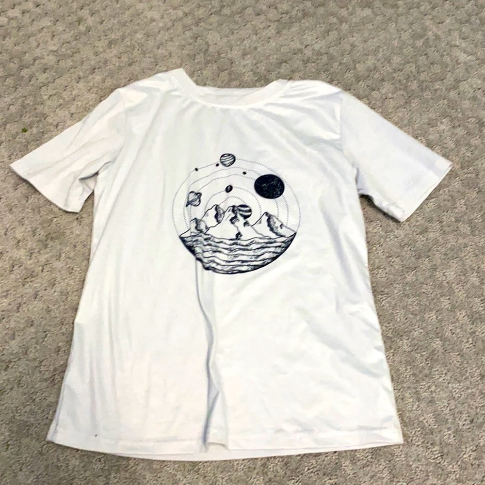 White T-shirt, space design